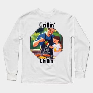 Father's day, Grillin' and Chillin, Go ask your mom! Father's gifts, Dad's Day gifts, father's day gifts. Long Sleeve T-Shirt